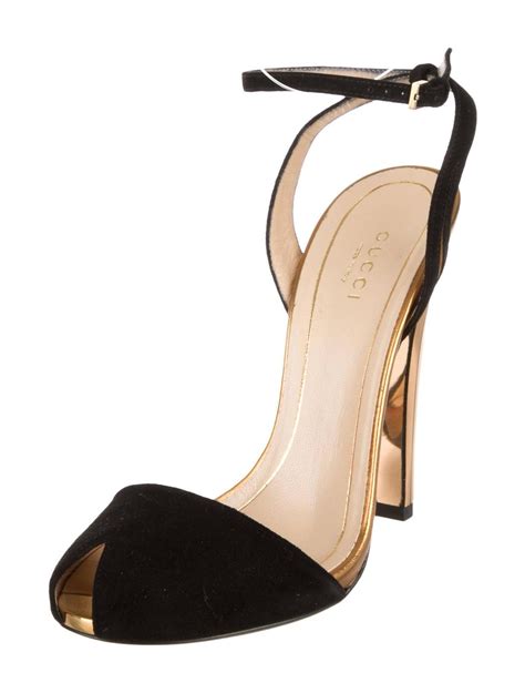 gucci golden heels|black Gucci high heels.